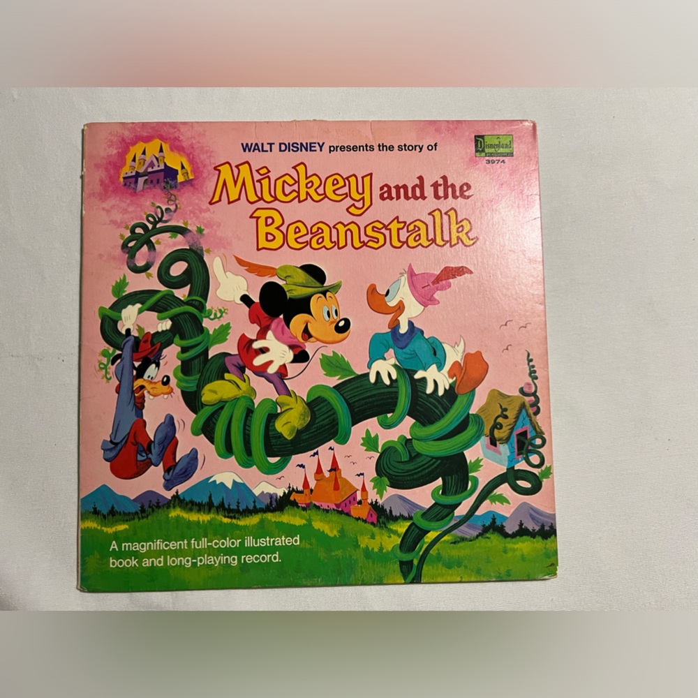 1968 Vintage Walt Disney’s Mickey and the Bean Stalk LP And Illustration Book